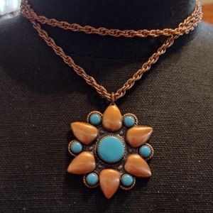 Copper and turquoise necklace by Copper Bell